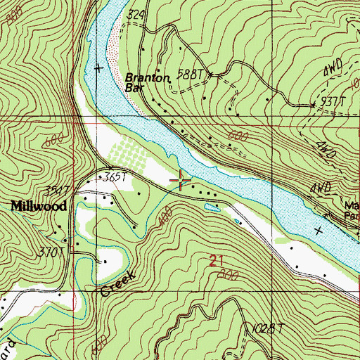 Topographic Map of Hubbard Creek, OR