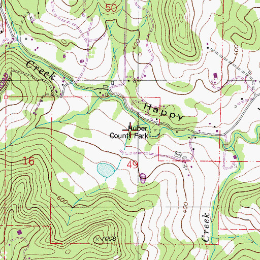 Topographic Map of Huber County Park, OR