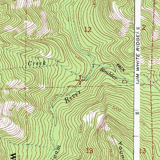 Topographic Map of Huckleberry Creek, OR