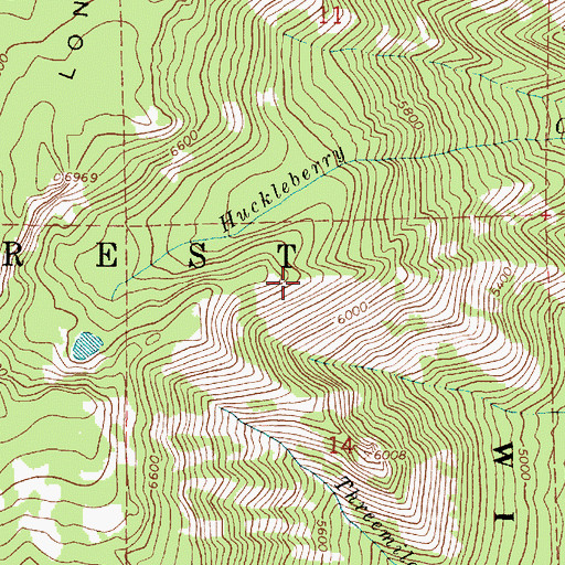 Topographic Map of Huckleberry Trail, OR