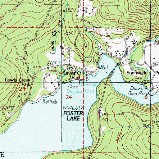 Topographic Map of Hufford Bridge, OR