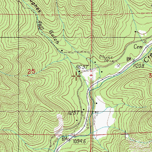 Topographic Map of Hughes Gulch, OR