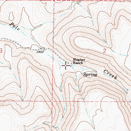 Topographic Map of Hughes Ranch, OR