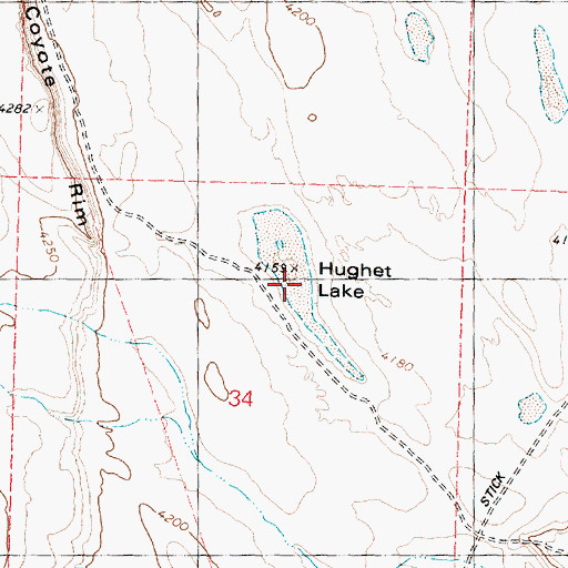 Topographic Map of Hughet Lake, OR