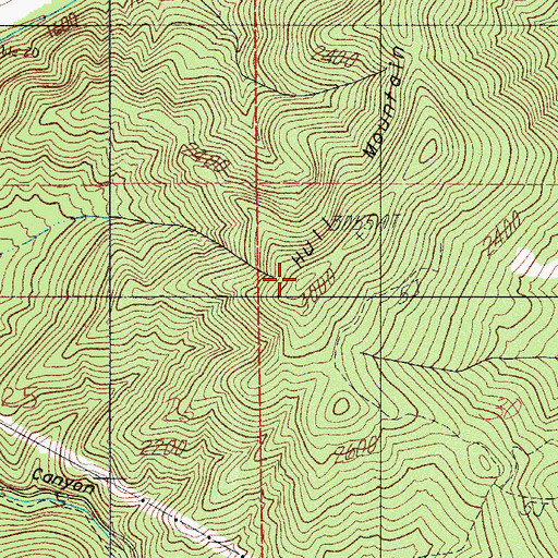 Topographic Map of Hull Mountain, OR