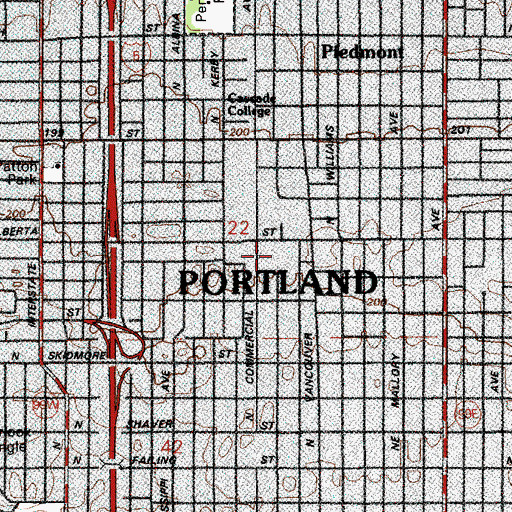 Topographic Map of Humboldt Elementary School, OR