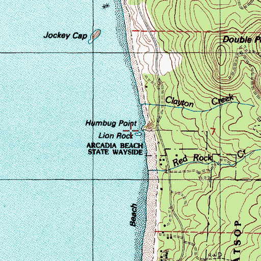 Topographic Map of Humbug Point, OR
