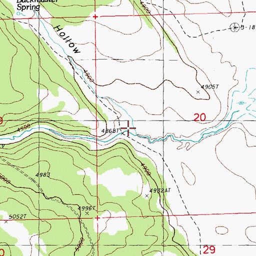 Topographic Map of Hungry Hollow, OR