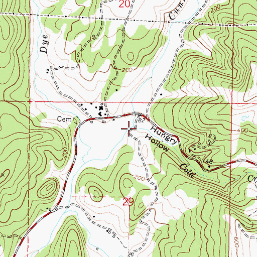 Topographic Map of Hungry Hollow, OR