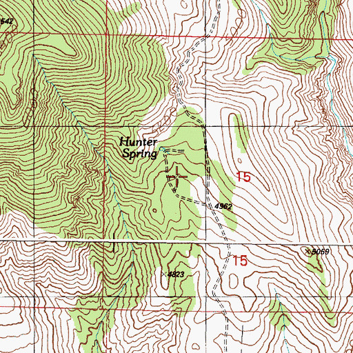 Topographic Map of Hunter Campground, OR
