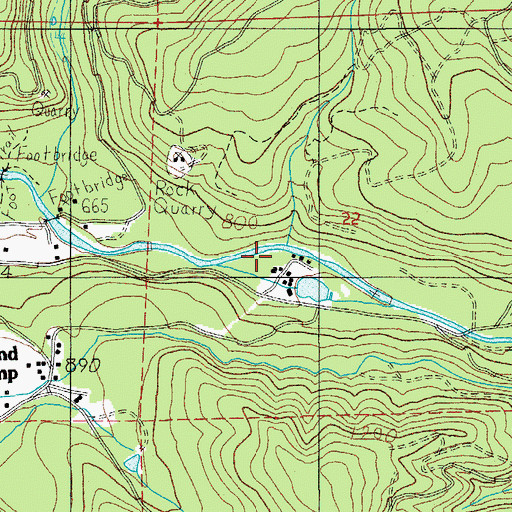 Topographic Map of Hunter Creek, OR