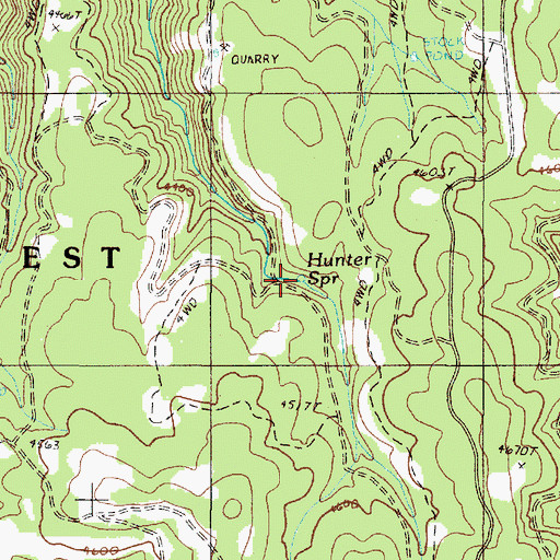 Topographic Map of Hunter Spring, OR