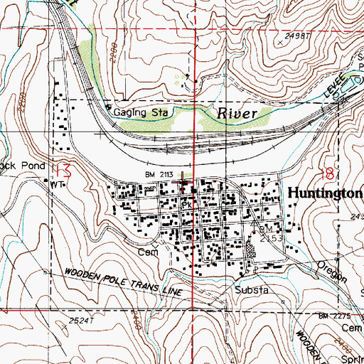 Topographic Map of Huntington, OR