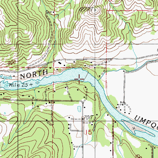 Topographic Map of Huntley Creek, OR