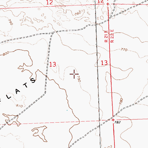Topographic Map of Hurlburt Flats, OR