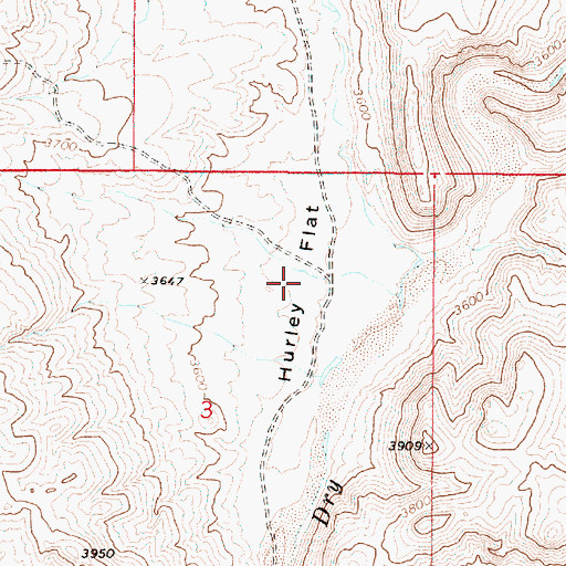 Topographic Map of Hurley Flat, OR