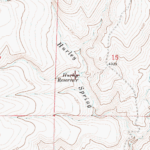 Topographic Map of Hurley Reservoir, OR