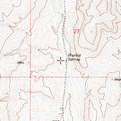Topographic Map of Hurley Spring, OR