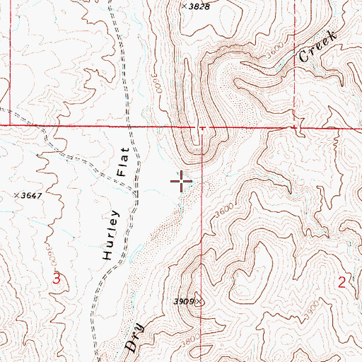 Topographic Map of Hurley Spring Creek, OR