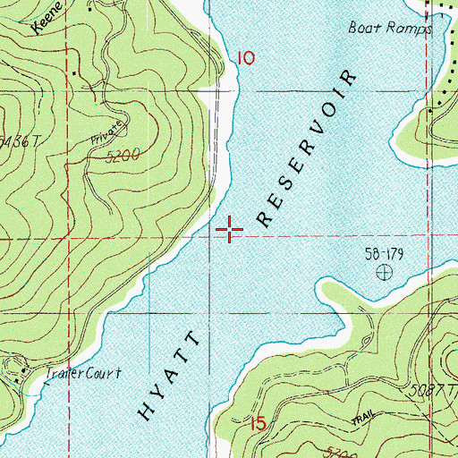Topographic Map of Hyatt Reservoir, OR