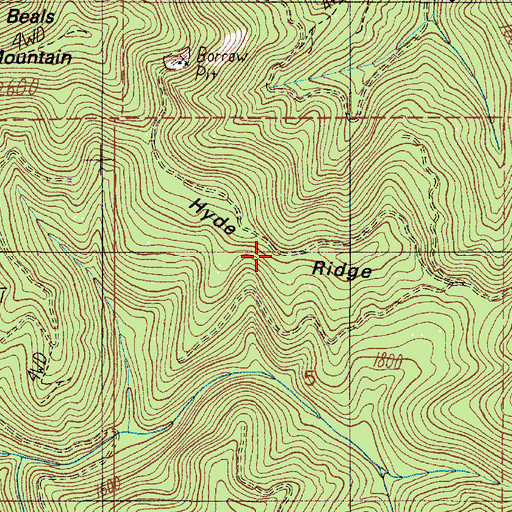Topographic Map of Hyde Ridge, OR