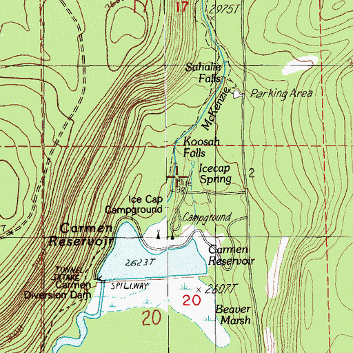 Topographic Map of Icecap Spring, OR