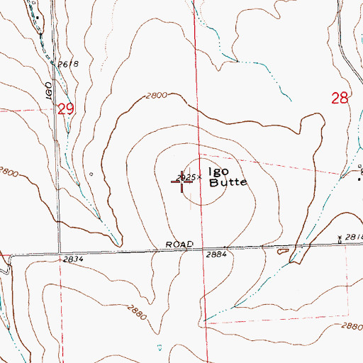 Topographic Map of Igo Butte, OR