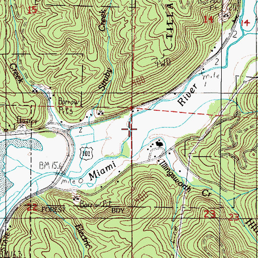 Topographic Map of Illingsworth Creek, OR