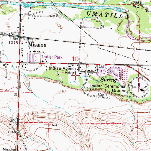 Topographic Map of Indian Agency Headquarters, OR