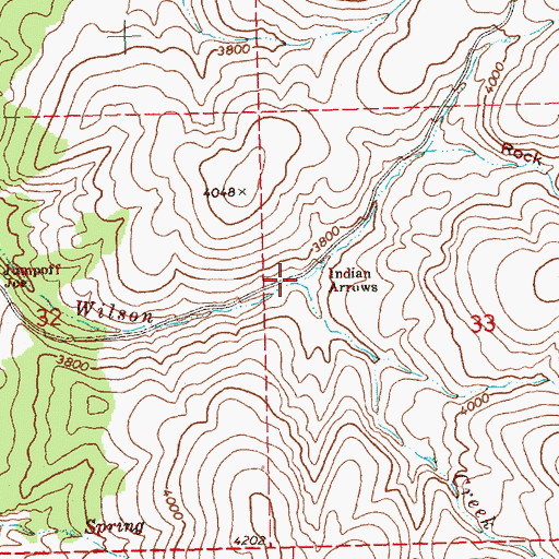 Topographic Map of Indian Arrows, OR