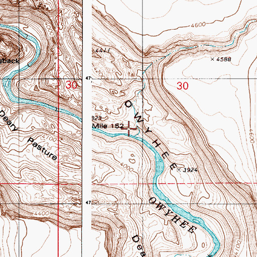 Topographic Map of Indian Canyon, OR