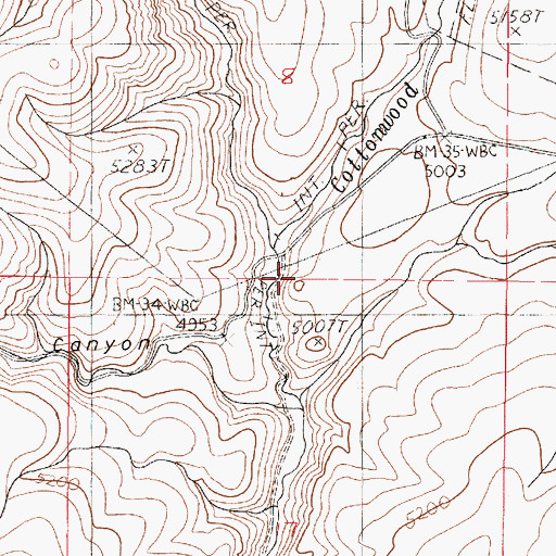 Topographic Map of Indian Creek, OR