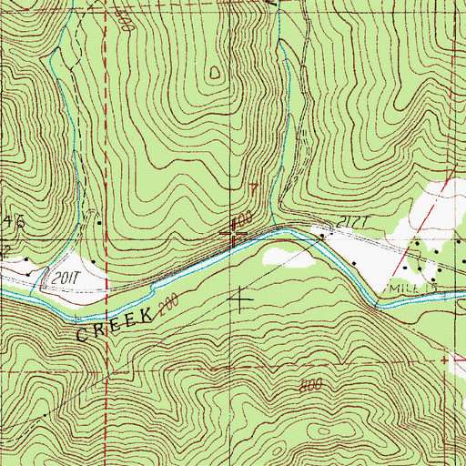Topographic Map of Indian Creek, OR