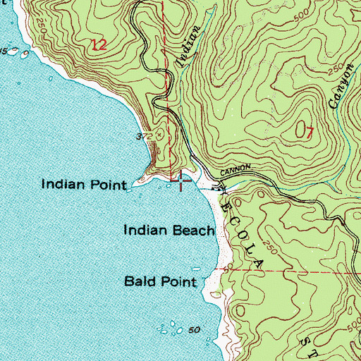 Topographic Map of Indian Creek, OR