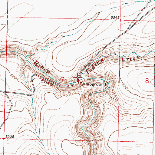 Topographic Map of Indian Creek, OR