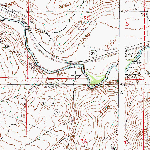Topographic Map of Indian Creek, OR