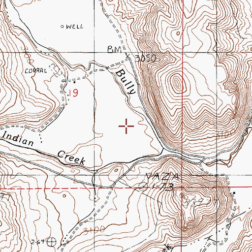 Topographic Map of Indian Creek, OR