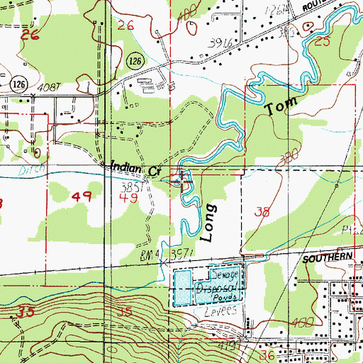 Topographic Map of Indian Creek, OR