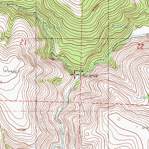Topographic Map of Indian Creek, OR