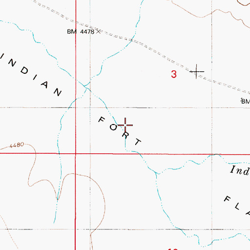 Topographic Map of Indian Fort Flat, OR