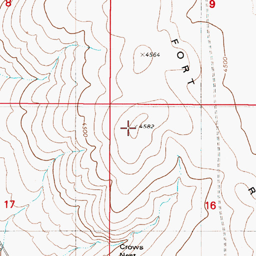 Topographic Map of Indian Fort Ridge, OR
