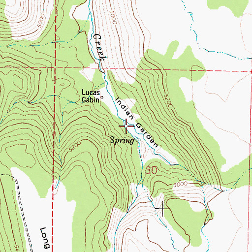 Topographic Map of Indian Garden, OR