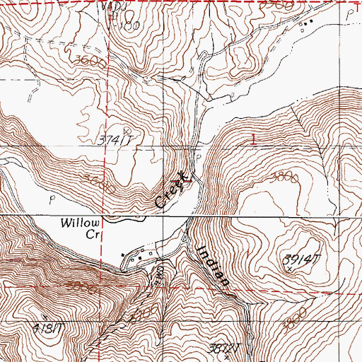 Topographic Map of Indian Gulch, OR