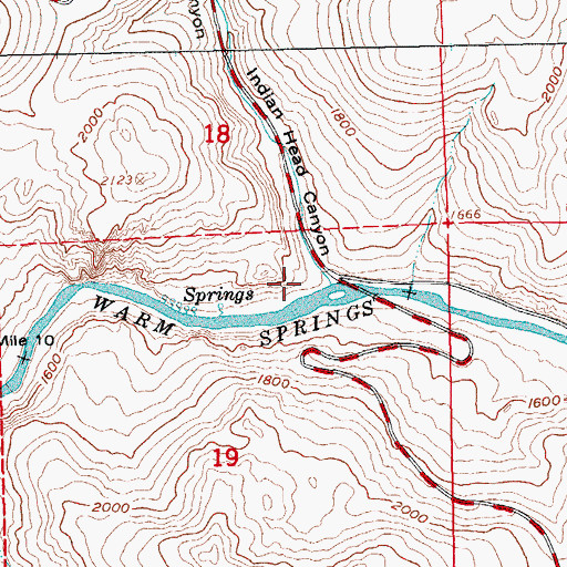 Topographic Map of Indian Head Canyon, OR