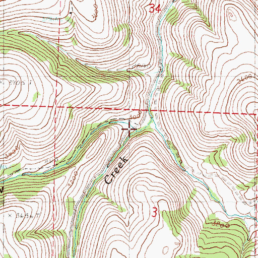 Topographic Map of Indian Hollow, OR