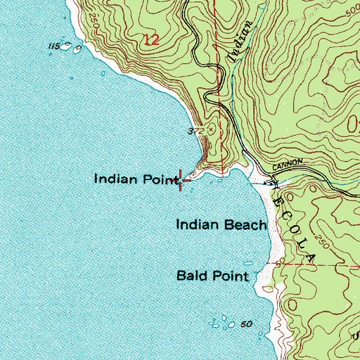 Topographic Map of Indian Point, OR