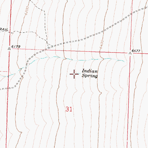 Topographic Map of Indian Spring, OR