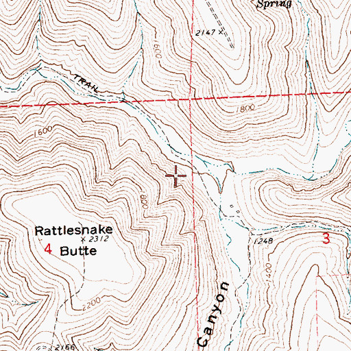 Topographic Map of Indian Spring Canyon, OR