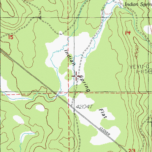 Topographic Map of Indian Spring Flat, OR