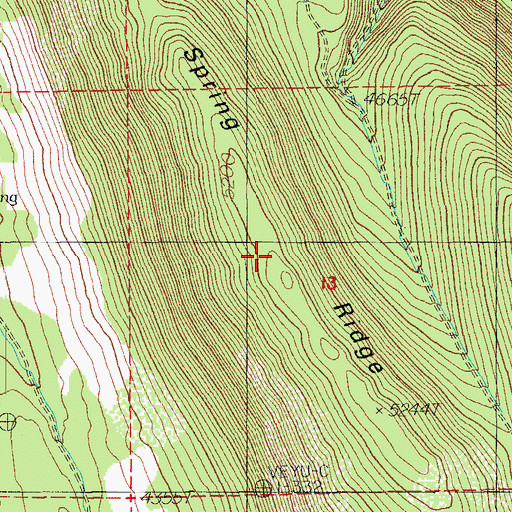 Topographic Map of Indian Spring Ridge, OR